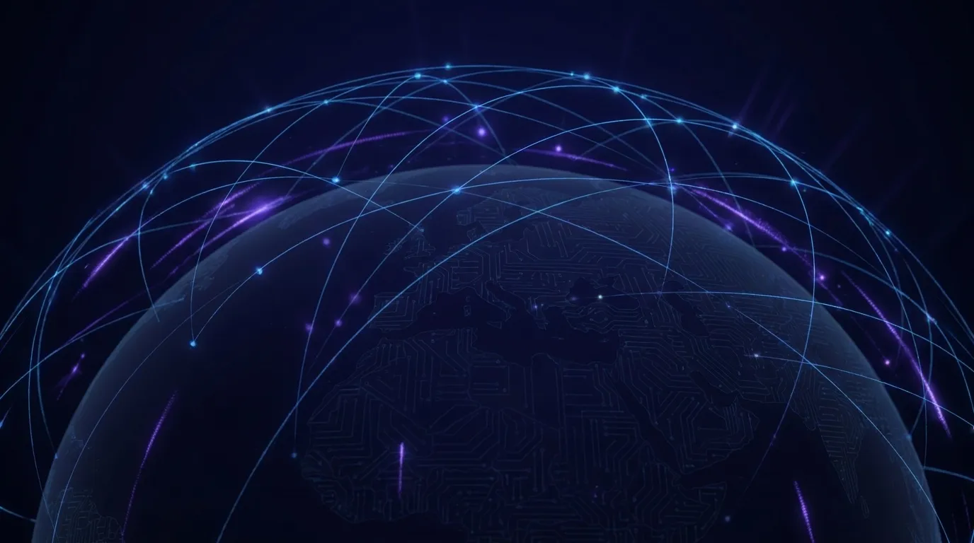 Luminous network lines linking India and the GCC