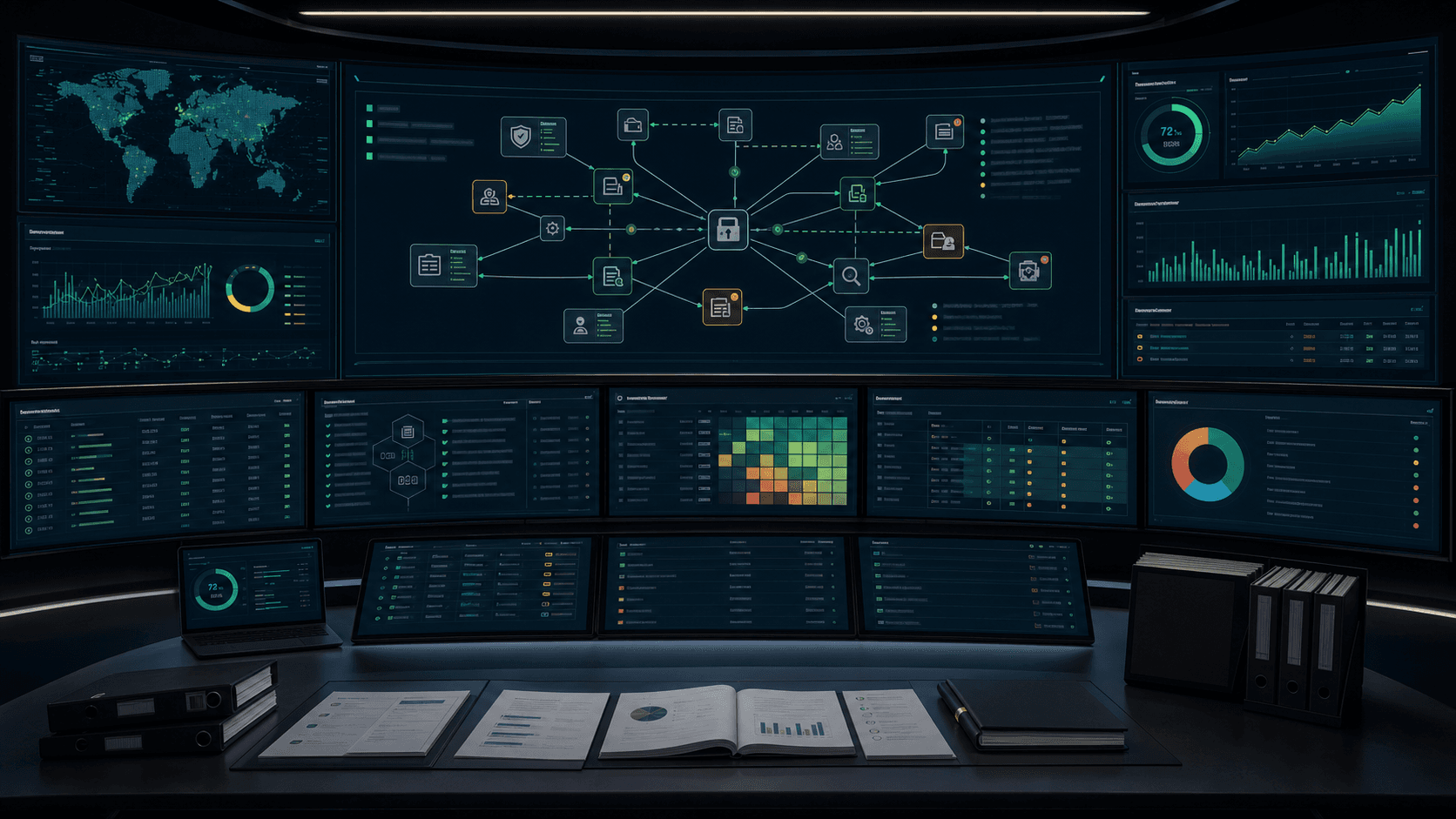 Enterprise compliance workspace mapping security controls, evidence, risks and audit readiness